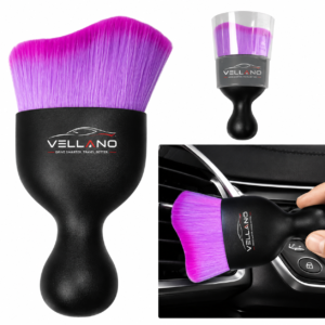 Vellano Car Detailing Brush, Curved Soft Bristles Auto Removal Dust Collectors