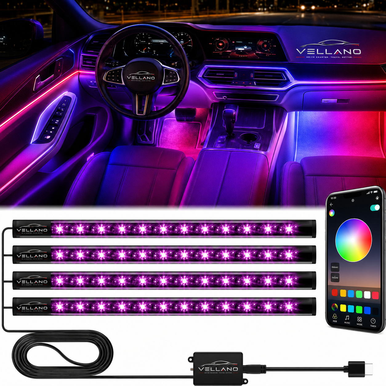VELLANO Car Interior Lights, LED Lights
